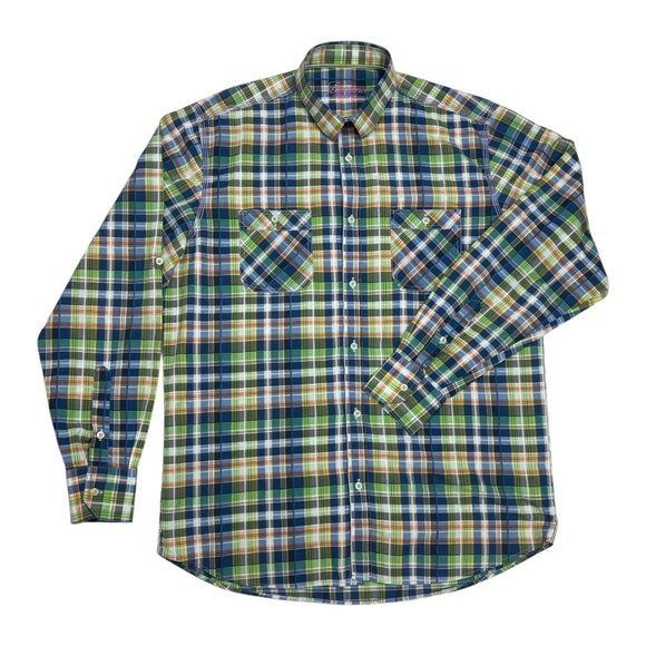 Luchiano Visconti‎ Plaid Cotton Modal Blend Button Down Shirt - Picture 9 of 9